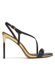 Eva Minge Sandały ROSEMARY-LT1520-2 Czarny. Czarne sandały Eva Minge, bez wzorów, ze skóry, bez obcasa, na szpilce, bez zapięcia. Za 429.99 zł.