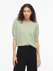 Vila Sweter "Viril" w kolorze zielonym rozmiar: M. Zielone swetry Vila, m, bez wzorów, z włókna, bez ramiączek. Za 83.81 zł.