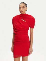 JACQUEMUS Sukienka koktajlowa 24H251DR130-1555 Czerwony Regular Fit. Czerwone sukienki JACQUEMUS, bez wzorów, z syntetyku, wizytowe, bez kołnierzyka, bez ramiączek. Za 4,299.00 zł.