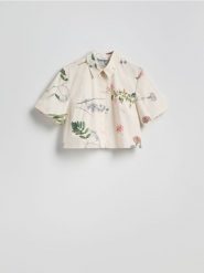 Krótka koszula z bawełny - wielobarwny. Koszule Reserved, l, bez wzorów, z bawełny, bez kołnierzyka, bez ramiączek. Za 119.99 zł.