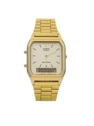 Casio Zegarek Vintage AQ-230GA-9DMQYES Złoty. Żółte, cyfrowe zegarki Casio, złote. Za 269.99 zł.