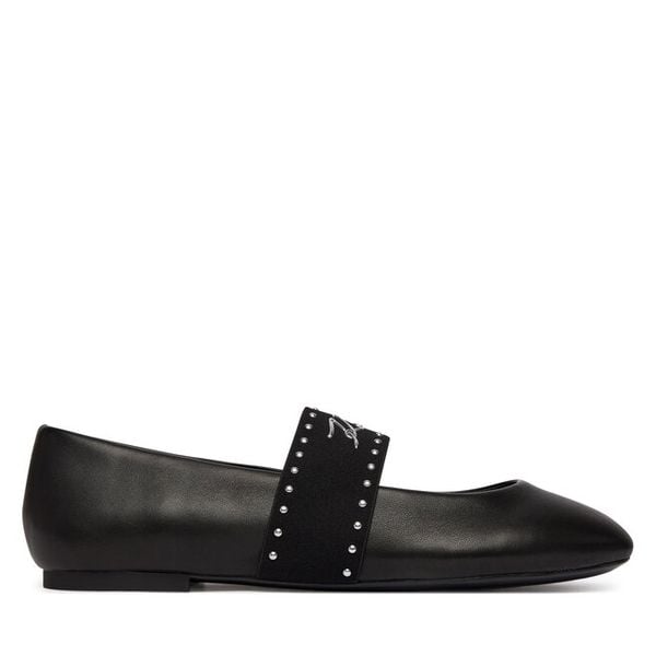 Baleriny KARL LAGERFELD. Czarne baleriny KARL LAGERFELD, bez wzorów, bez obcasa, bez zapięcia. Za 499.99 zł.