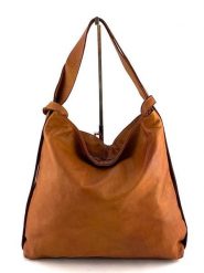 Amara Skórzany shopper bag "Futura" w kolorze jasnobrązowym - 44 x 36 x 6 cm rozmiar: onesize. Brązowe shopper bag Amara, bez wzorów, z materiału, na ramię, bez dodatków. Za 437.17 zł.