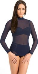 Teyli Golf damski z siateczki Glamour granatowy 2XL Granatowy. Niebieskie swetry Teyli, xl, bez wzorów, glamour, bez ramiączek. Za 89.09 zł.
