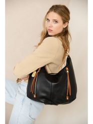 Anna Morellini Skórzany shopper bag w kolorze czarnym - 43 x 39 x 10 cm rozmiar: onesize. Czarne shopper bag Anna Morellini, bez wzorów, z materiału, na ramię, bez dodatków. Za 304.99 zł.