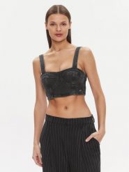 Tommy Jeans Top Bustier Top Ah7185 DW0DW17699 Czarny Slim Fit. Czarne topy Tommy Jeans, m, bez wzorów, z bawełny, bez kołnierzyka, bez ramiączek. Za 239.99 zł.