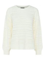 Pieces Sweter "Molly" w kolorze kremowym rozmiar: L. Brązowe swetry Pieces, l, bez wzorów, bez ramiączek. Za 92.42 zł.