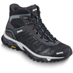 Buty turystyczne damskie Meindl Finale Lady Mid z membraną Gore -Tex. Czarne buty trekkingowe MEINDL, z gore-texu, bez zapięcia. W wyprzedaży za 549.50 zł.