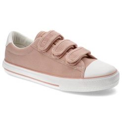 Różowe Trampki Big Star Modne Buty Damskie. Czerwone trampki BIG STAR, z aplikacjami, z materiału, retro, bez zapięcia. Za 129.00 zł.