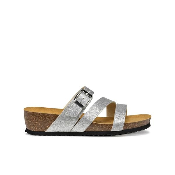 Sandały GEOX D551AA Srebrny. Szare sandały Geox, bez wzorów, z syntetyku, bez obcasa, bez zapięcia. Za 263.99 zł.