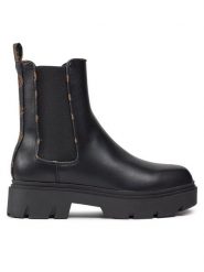 Guess Sztyblety FL8REN ELE10 Czarny. Czarne botki Guess, z aplikacjami, ze skóry, bez obcasa, na płaskiej podeszwie, bez zapięcia. Za 379.99 zł.