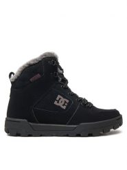 DC Botki Manteca 4 ADJB100012-BK2 Czarny. Czarne botki DC, bez wzorów, ze skóry, bez obcasa, na płaskiej podeszwie, bez zapięcia. Za 279.99 zł.