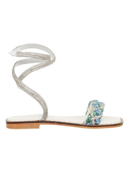 Cafe Noir Sandały w kolorze biało-turkusowym rozmiar: 37. Białe sandały Cafe Noir, bez wzorów, z materiału, klasyczne, z otwartym noskiem, bez obcasa, bez zapięcia. Za 140.86 zł.