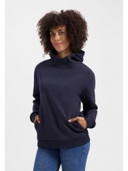 TRAVELIN' Bluza "Maren" w kolorze granatowym rozmiar: L. Niebieskie bluzy Travelin', l, z aplikacjami, ze skóry, bez ramiączek, z kapturem. Za 319.95 zł.