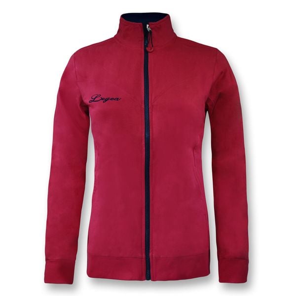 Damska Bluza do Biegania Mayte Wiśnia-Niebieska. Fioletowe bluzy LEGEA, m, bez wzorów, z bawełny, bez ramiączek, z kapturem. Za 116.00 zł.