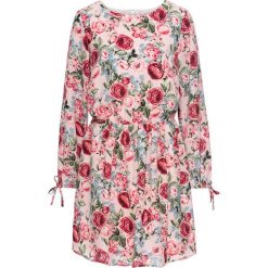 Sukienka w kwiatowy deseń: must have bonprix matowy jasnoróżowy z nadrukiem. Sukienki marki Marie Zélie. Za 59.99 zł.