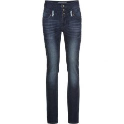 Dżinsy SKINNY z wysoką talią bonprix ciemny denim. Jeansy marki bonprix. Za 129.99 zł.