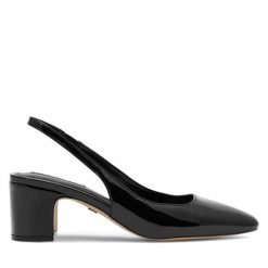 Sandały Nine West. Czarne sandały Nine West, bez wzorów, bez obcasa, na słupku, bez zapięcia. Za 199.99 zł.