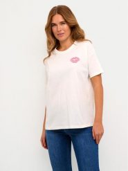 Kaffe T-Shirt Fie 10508888 Écru Oversize. T-shirty Kaffe, s, bez wzorów, z bawełny, bez kołnierzyka, bez ramiączek. Za 89.99 zł.