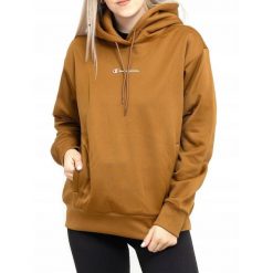 Bluza na co dzień damska CHAMPION ciepła z kapturem. Brązowe bluzy Champion, bez wzorów, bez ramiączek, z kapturem. Za 241.00 zł.