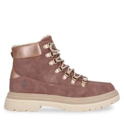 Trapery Whistler. Czerwone traperki WHISTLER, bez wzorów, bez obcasa, bez zapięcia. Za 349.99 zł.