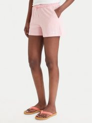 Guess Szorty sportowe E6GD01 KCRZ1 Różowy Regular Fit. Czerwone szorty sportowe Guess, z aplikacjami, z bawełny. Za 179.99 zł.