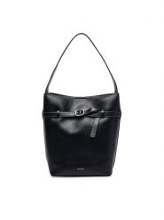 Calvin Klein Torebka Buckle Medium Bucket LV04F3551G Czarny. Czarne torebki klasyczne Calvin Klein, bez wzorów, ze skóry, bez dodatków. Za 649.99 zł.