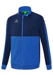 Kurtka treningowa Erima Six Wings niebieska junior. Niebieskie kurtki Erima, na jesień, s, bez wzorów, z materiału, bez kaptura. Za 267.99 zł.