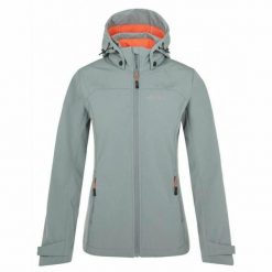 Damska kurtka softshell Kilpi RAVIA-W. Szare kurtki przejściowe sportowe Kilpi, xs, bez wzorów, z softshellu, bez kaptura, trekkingowe. Za 318.77 zł.