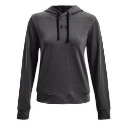Bluza treningowa damska Under Armour Rival Terry Hoodie. Szare bluzy Under Armour, xl, bez wzorów, bez ramiączek, z kapturem. Za 337.00 zł.