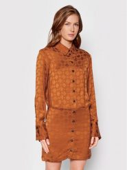 Herskind Sukienka koszulowa Bree 4426876 Brązowy Regular Fit. Brązowe sukienki Herskind, bez wzorów, z bawełny, bez kołnierzyka, bez ramiączek, koszulowe. Za 719.99 zł.
