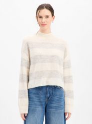 Drykorn Damski sweter z dzianiny z alpaką i wełną - Mathisa Kobiety Wełna biały|szary w paski, S. Białe swetry DRYKORN, s, bez wzorów, z dzianiny, bez ramiączek. Za 899.95 zł.