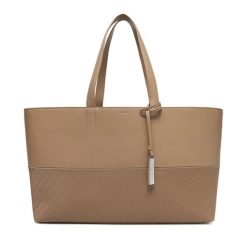 Torebka Calvin Klein. Brązowe shopper bag Calvin Klein, bez wzorów, bez dodatków. Za 379.99 zł.