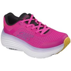 Buty sportowe damskie Skechers Max Cushioning Endea. Czerwone buty treningowe Skechers, bez wzorów, z materiału, bez zapięcia. Za 390.00 zł.