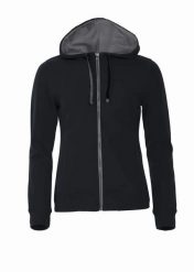 Clique Classic Hoody Full Zip Women – Damska bluza z kapturem na zamek. Czarne bluzy CLIQUE, s, bez wzorów, z bawełny, z kapturem. Za 329.85 zł.