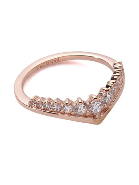 Pandora Pozłacany pierścionek z cyrkoniami rozmiar: 52. Czerwone pierścionki Pandora, z cyrkonią, metalowe. Za 285.49 zł.