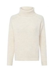 More & More sweter z golfem Kobiety Sztuczne włókno beżowy|biały, 44. Białe swetry More & More, bez wzorów, z dzianiny, bez ramiączek. Za 229.95 zł.