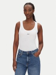 BOSS Top C_Ematite 50547548 Biały Slim Fit. Białe topy Boss, l, bez wzorów, z bawełny, bez kołnierzyka, bez ramiączek. Za 239.99 zł.
