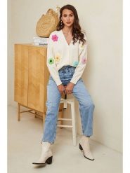 Soft Cashmere Kardigan w kolorze beżowym rozmiar: 38/40. Brązowe swetry Soft Cashmere, z aplikacjami, z kaszmiru, bez ramiączek. Za 104.99 zł.