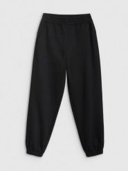 4F Spodnie dresowe joggery damskie - czarne XS. Czarne spodnie dresowe 4f, bez wzorów, z dresówki, na fitness i siłownię. Za 129.99 zł.
