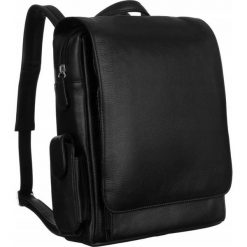 Plecak damski skórzany PS-02 BLACK czarny. Czarne plecaki bez wzorów, ze skóry, bez dodatków. Za 139.99 zł.