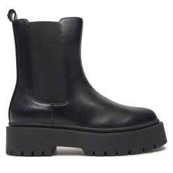 Sztyblety TWINSET. Czarne botki Twinset, bez wzorów, bez obcasa, na płaskiej podeszwie, bez zapięcia. Za 659.99 zł.