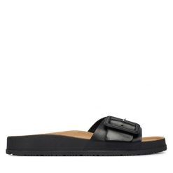 Klapki Tamaris. Czarne klapki Tamaris, bez wzorów, bez obcasa, bez zapięcia. Za 329.99 zł.