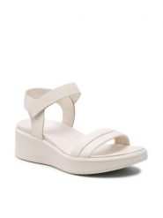ECCO Sandały Flowt Wedge Lx W 27330359113 Beżowy. Brązowe sandały ECCO, bez wzorów, z nubiku, bez obcasa, na koturnie, bez zapięcia. Za 449.99 zł.