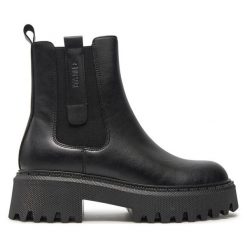 Sztyblety Big Star Shoes. Czarne botki BIG STAR SHOES, bez wzorów, retro, bez obcasa, na płaskiej podeszwie, bez zapięcia. Za 149.99 zł.