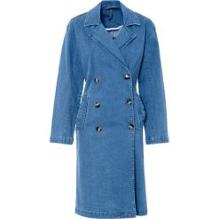 Płaszcz dżinsowy dwurzędowy. Niebieskie płaszcze bonprix, bez wzorów, bez kaptura. Za 139.99 zł.