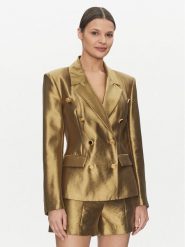 Guess Marynarka 5GGN20 7312A Złoty Regular Fit. Żółte marynarki i żakiety Guess, z aplikacjami, z wiskozy, bez ramiączek. Za 825.00 zł.