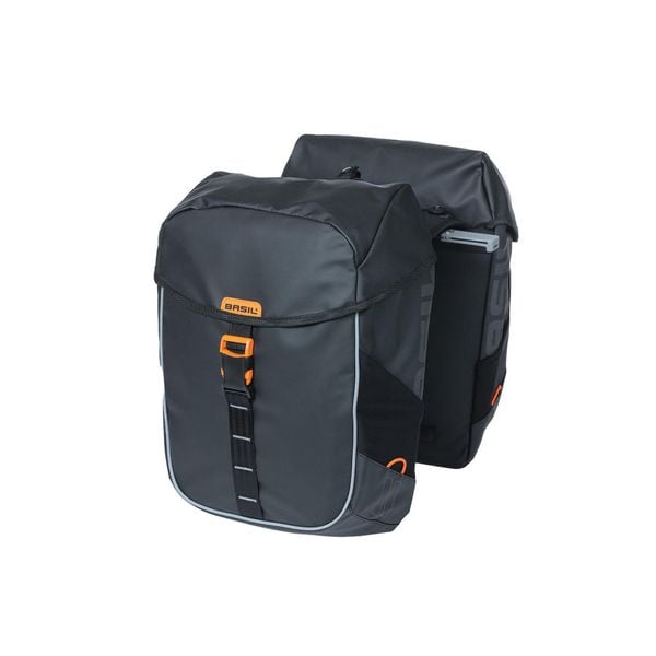 Rower – podwójna torba „Miles MIK 2.0”. Czarne torby sportowe BASIL, bez wzorów. Za 599.00 zł.