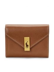 Polo Ralph Lauren Mały Portfel Damski 427886734008 Brązowy. Brązowe portfele Polo Ralph Lauren, bez wzorów, ze skóry. Za 919.99 zł.