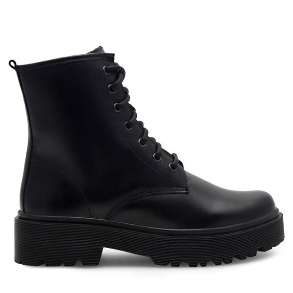 Trapery Lasocki. Czarne traperki Lasocki, bez wzorów, bez obcasa, bez zapięcia. Za 249.99 zł.